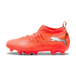 PUMA Future 9 Match Gras / Kunstgras Voetbalschoenen (MG) Kids Felrood Zilver Zwart