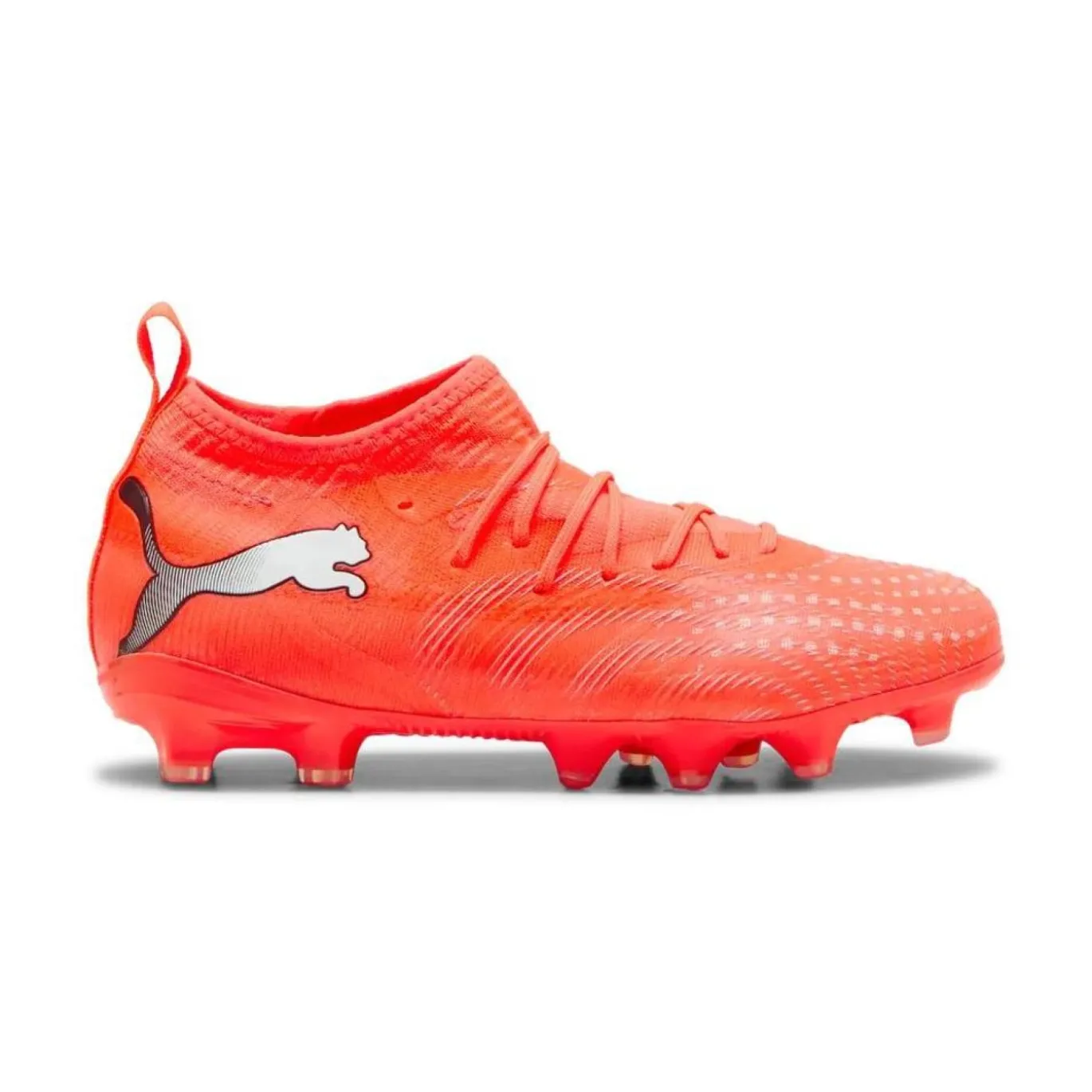 PUMA Future 9 Match Gras / Kunstgras Voetbalschoenen (MG) Kids Felrood Zilver Zwart
