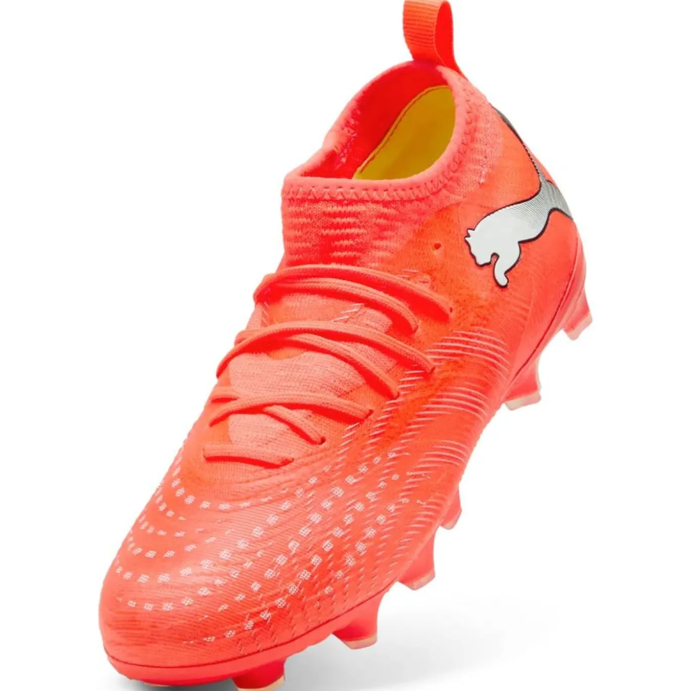 PUMA Future 9 Match Gras / Kunstgras Voetbalschoenen (MG) Kids Felrood Zilver Zwart