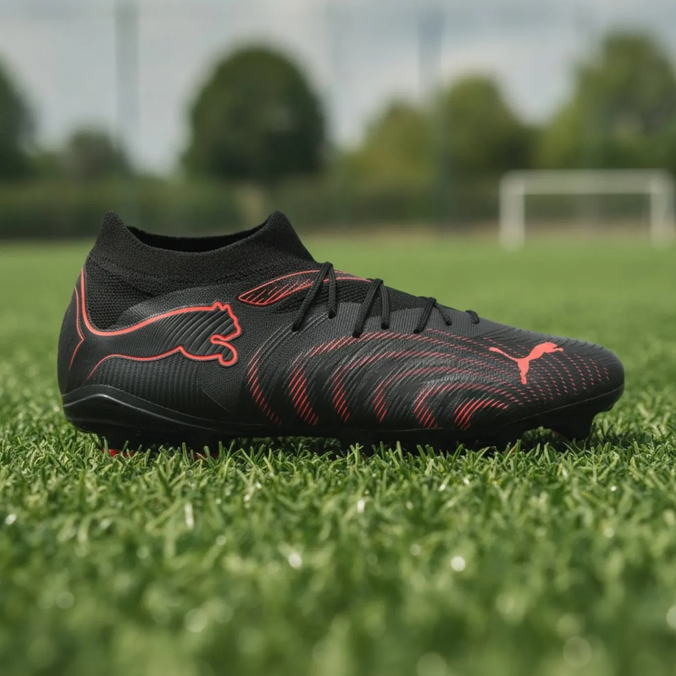 PUMA Future 9 Match Gras / Kunstgras Voetbalschoenen (MG) Zwart Rood