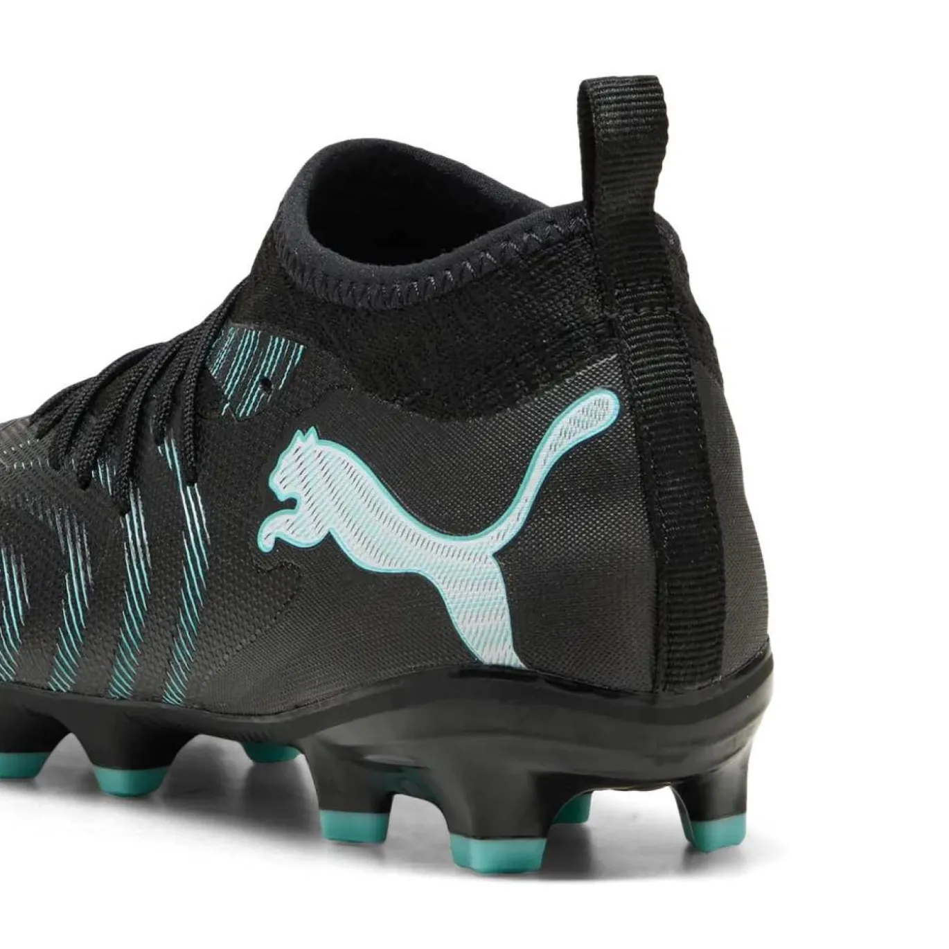 PUMA Future 9 Match Gras / Kunstgras Voetbalschoenen (MG) Kids Zwart Intense Mint Wit