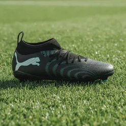 PUMA Future 9 Match Gras / Kunstgras Voetbalschoenen (MG) Kids Zwart Intense Mint Wit