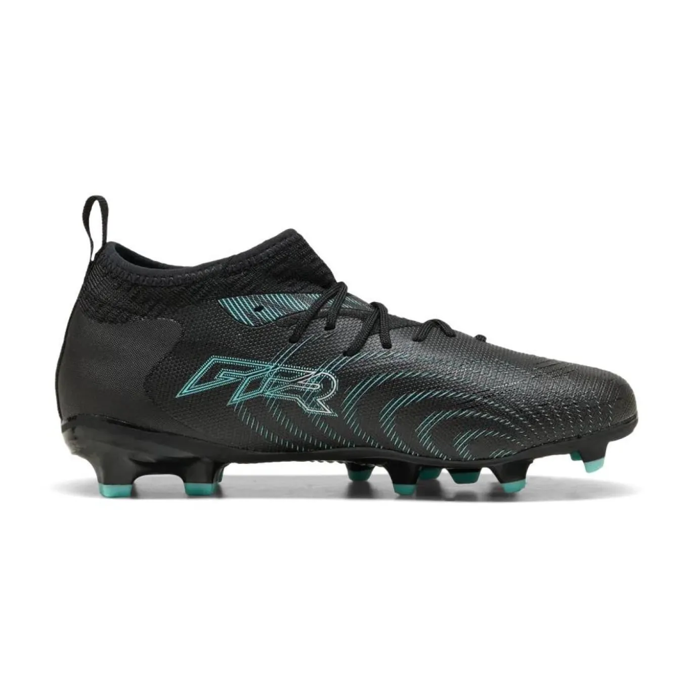 PUMA Future 9 Match Gras / Kunstgras Voetbalschoenen (MG) Kids Zwart Intense Mint Wit