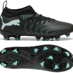 PUMA Future 9 Match Gras / Kunstgras Voetbalschoenen (MG) Kids Zwart Intense Mint Wit