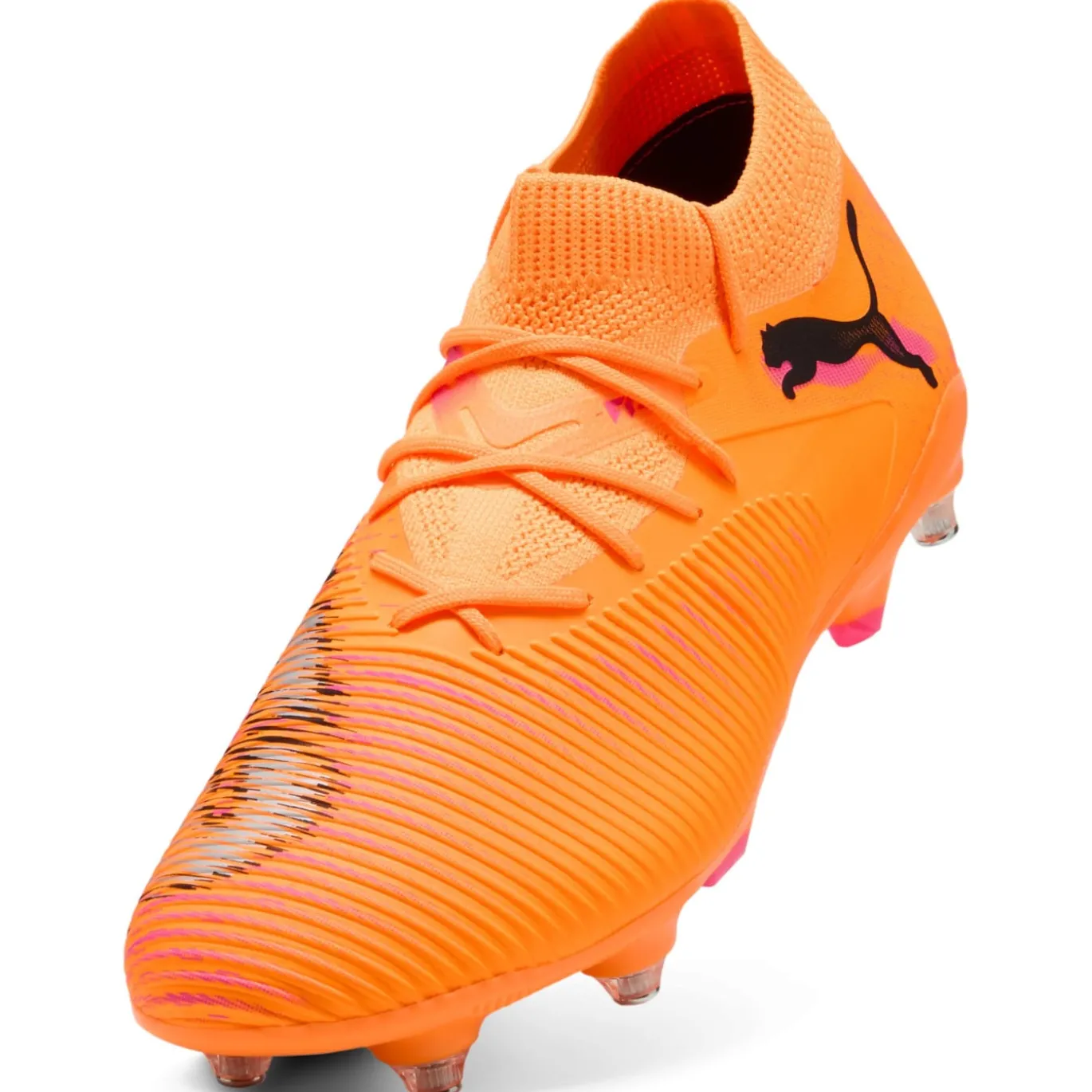 PUMA Future 8 Match IJzeren-Nop Voetbalschoenen (SG) Oranje Roze Zwart