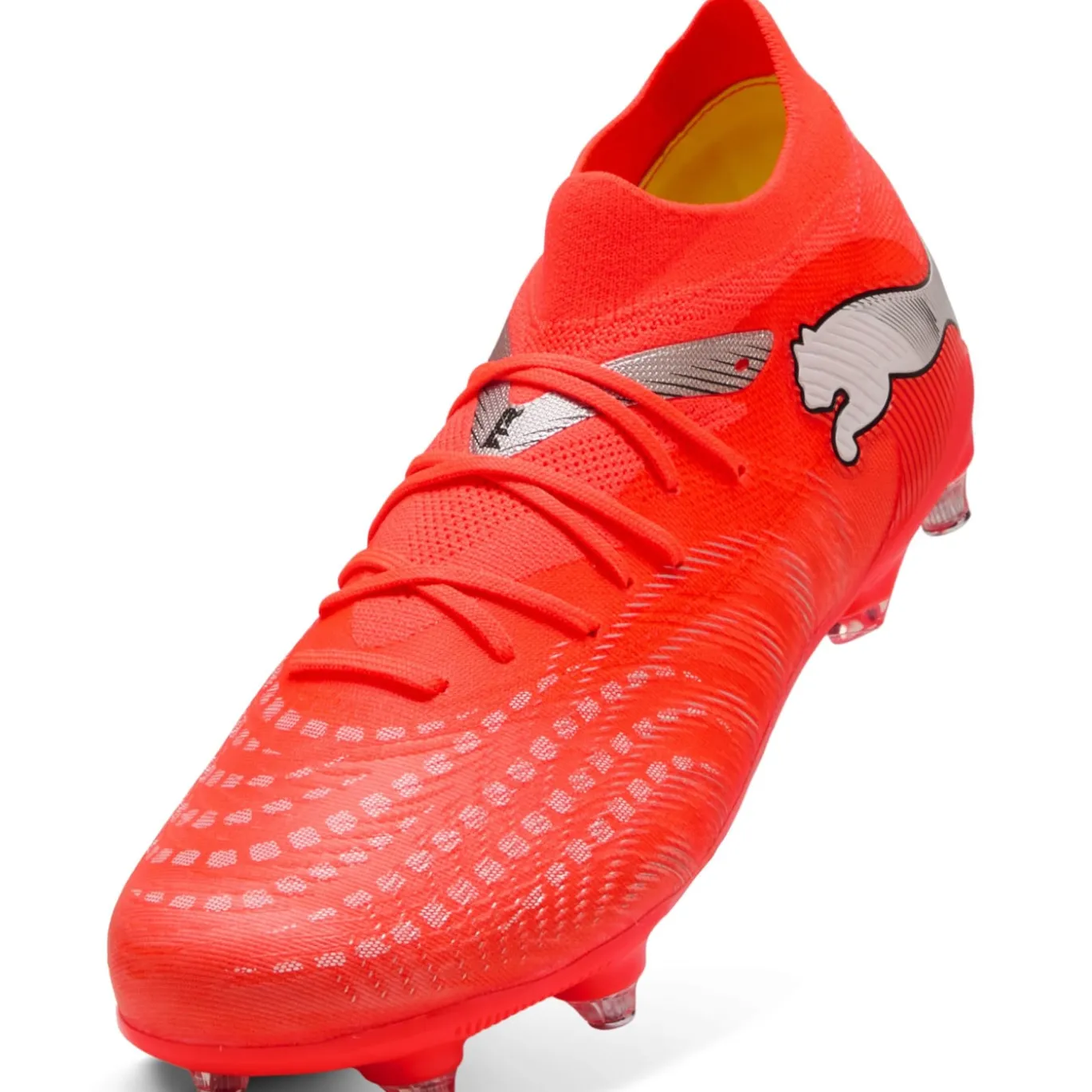 PUMA Future 9 Match IJzeren-Nop Voetbalschoenen (SG) Felrood Zilver Zwart