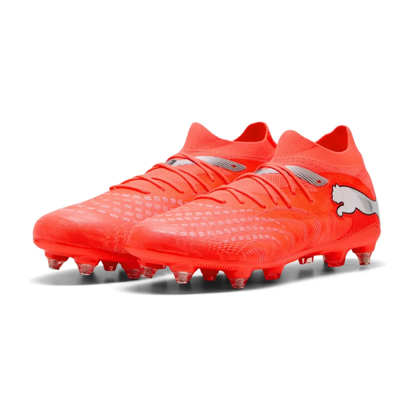 PUMA Future 9 Match IJzeren-Nop Voetbalschoenen (SG) Felrood Zilver Zwart