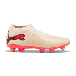 PUMA Future 9 Match IJzeren-Nop Voetbalschoenen (SG) Gebroken Wit Zwart Roze
