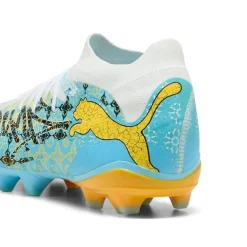 PUMA Future 9 Match Playmaker Gras / Kunstgras Voetbalschoenen (MG) Wit Vibrant Blue Sun Stream Lichtblauw