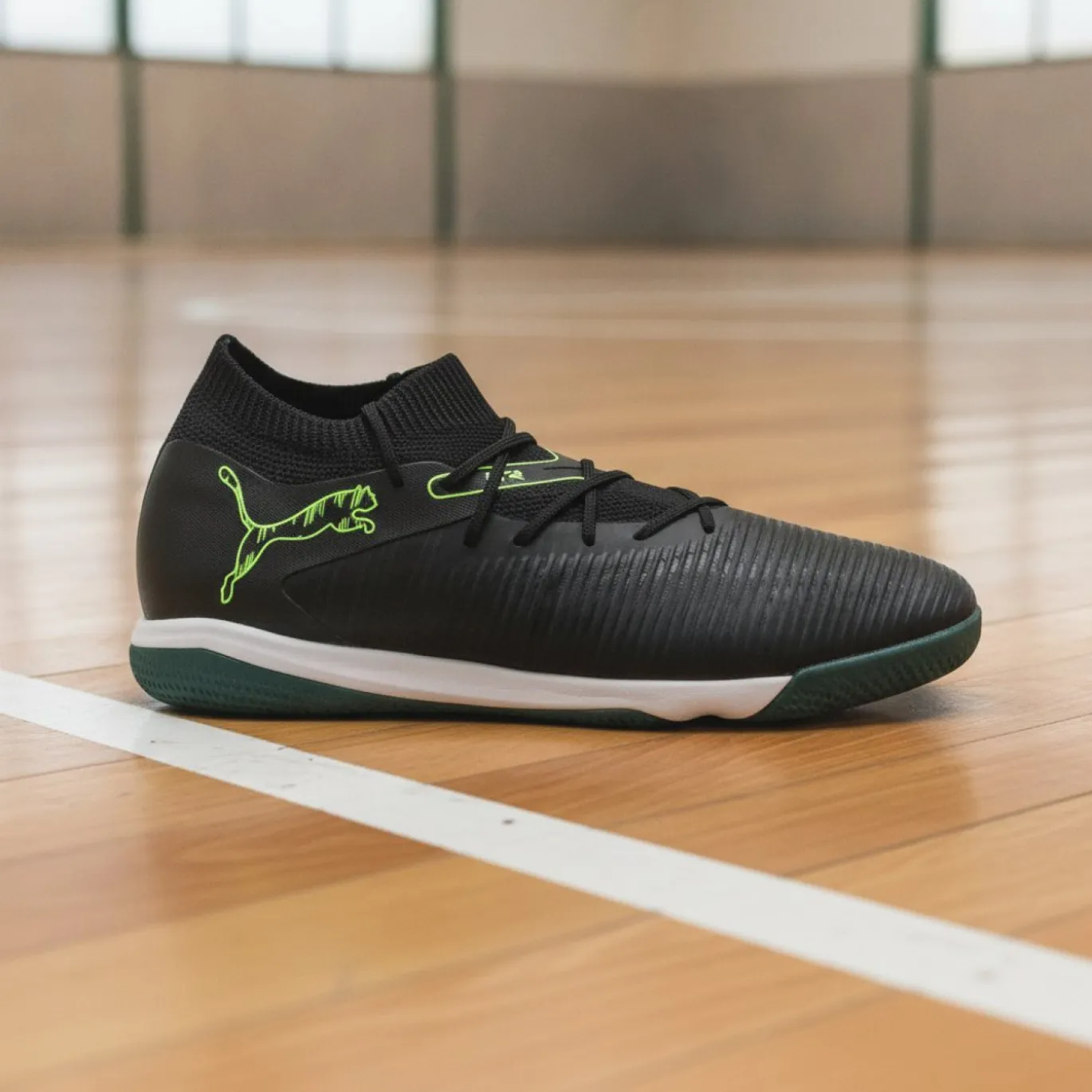 PUMA Future 8 Match Zaalvoetbalschoenen (IN) Zwart Donkergroen Lichtgroen