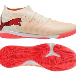PUMA Future 9 Match Zaalvoetbalschoenen (IN) Gebroken Wit Zwart Roze
