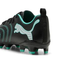 PUMA Future 9 Play Gras / Kunstgras Voetbalschoenen (MG) Kids Zwart Intense Mint Wit