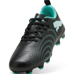 PUMA Future 9 Play Gras / Kunstgras Voetbalschoenen (MG) Kids Zwart Intense Mint Wit