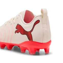 PUMA Future 9 Play Gras / Kunstgras Voetbalschoenen (MG) Kids Gebroken Wit Zwart Roze