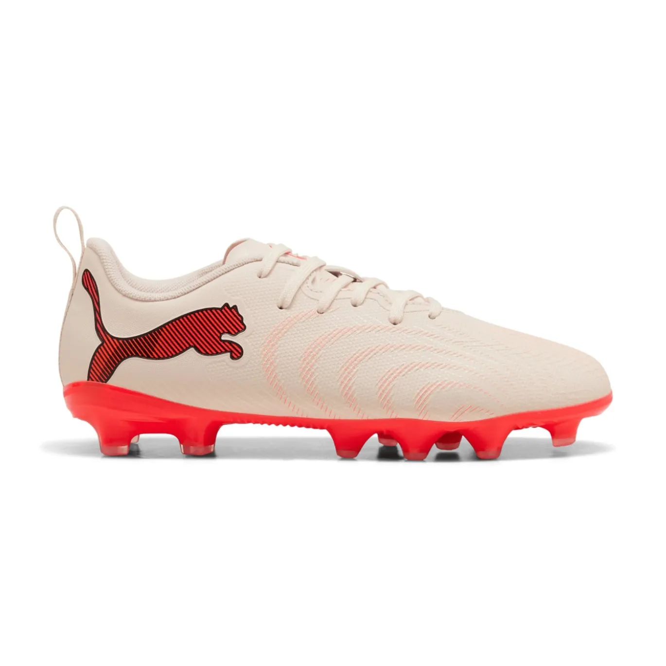 PUMA Future 9 Play Gras / Kunstgras Voetbalschoenen (MG) Kids Gebroken Wit Zwart Roze