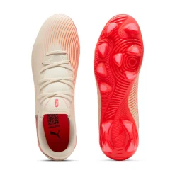 PUMA Future 9 Play Gras / Kunstgras Voetbalschoenen (MG) Gebroken Wit Zwart Roze