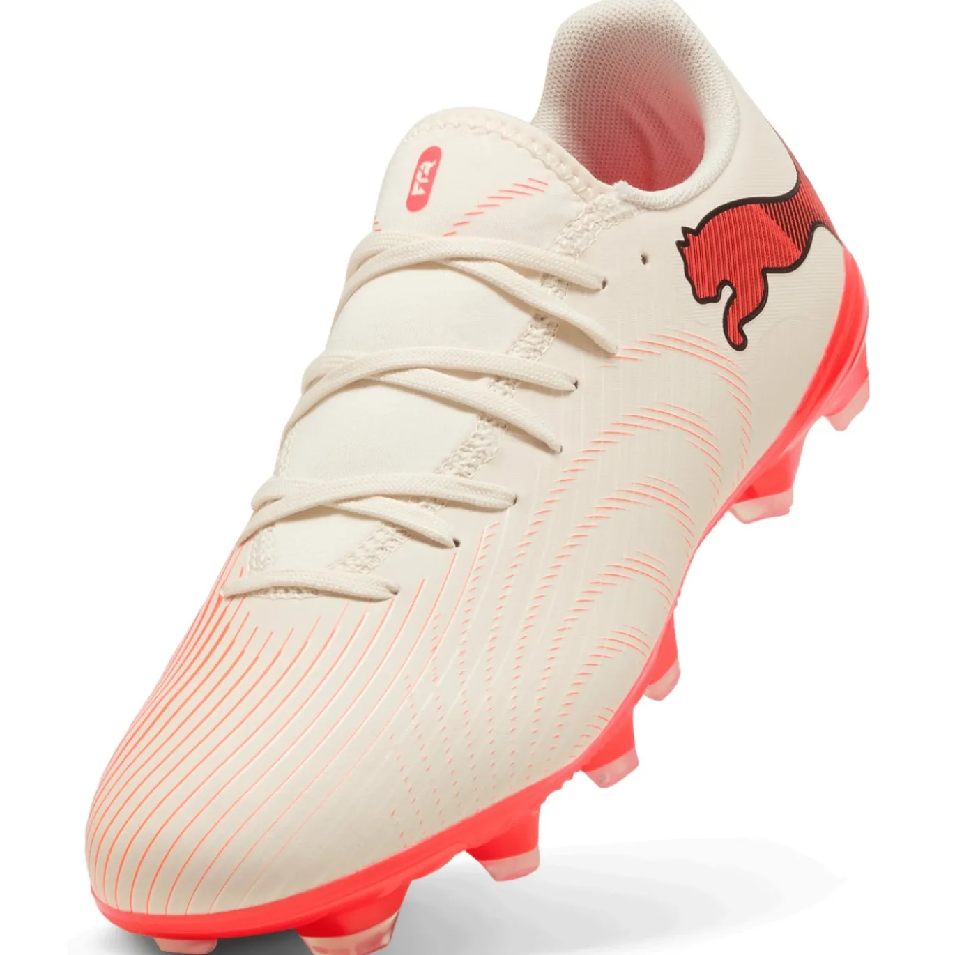 PUMA Future 9 Play Gras / Kunstgras Voetbalschoenen (MG) Gebroken Wit Zwart Roze