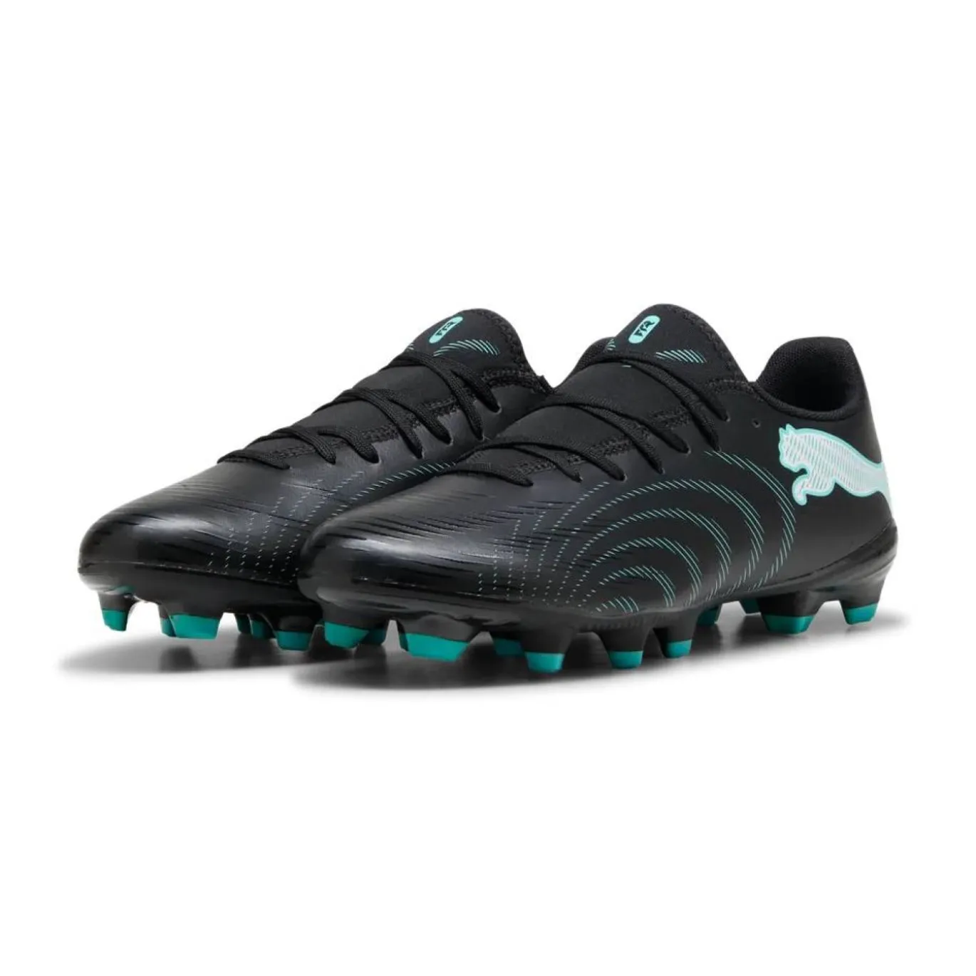 PUMA Future 9 Play Gras / Kunstgras Voetbalschoenen (MG) Zwart Intense Mint Wit