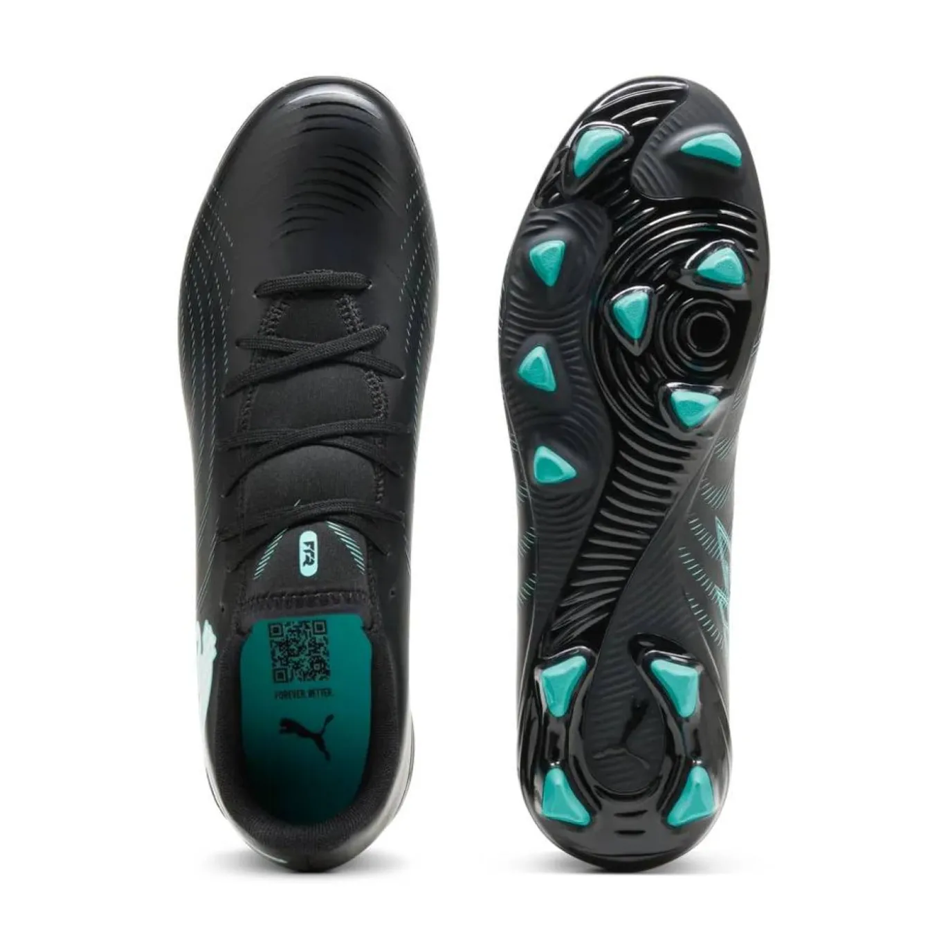 PUMA Future 9 Play Gras / Kunstgras Voetbalschoenen (MG) Zwart Intense Mint Wit