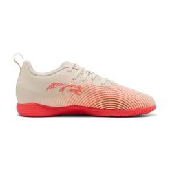 PUMA Future 9 Play Zaalvoetbalschoenen (IN) Kids Gebroken Wit Zwart Roze