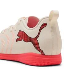 PUMA Future 9 Play Zaalvoetbalschoenen (IN) Kids Gebroken Wit Zwart Roze