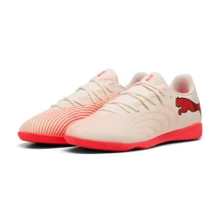 PUMA Future 9 Play Zaalvoetbalschoenen (IN) Gebroken Wit Zwart Roze