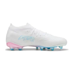 PUMA Future 9 Pro Gras / Kunstgras Voetbalschoenen (MG) Wit Felblauw Felroze