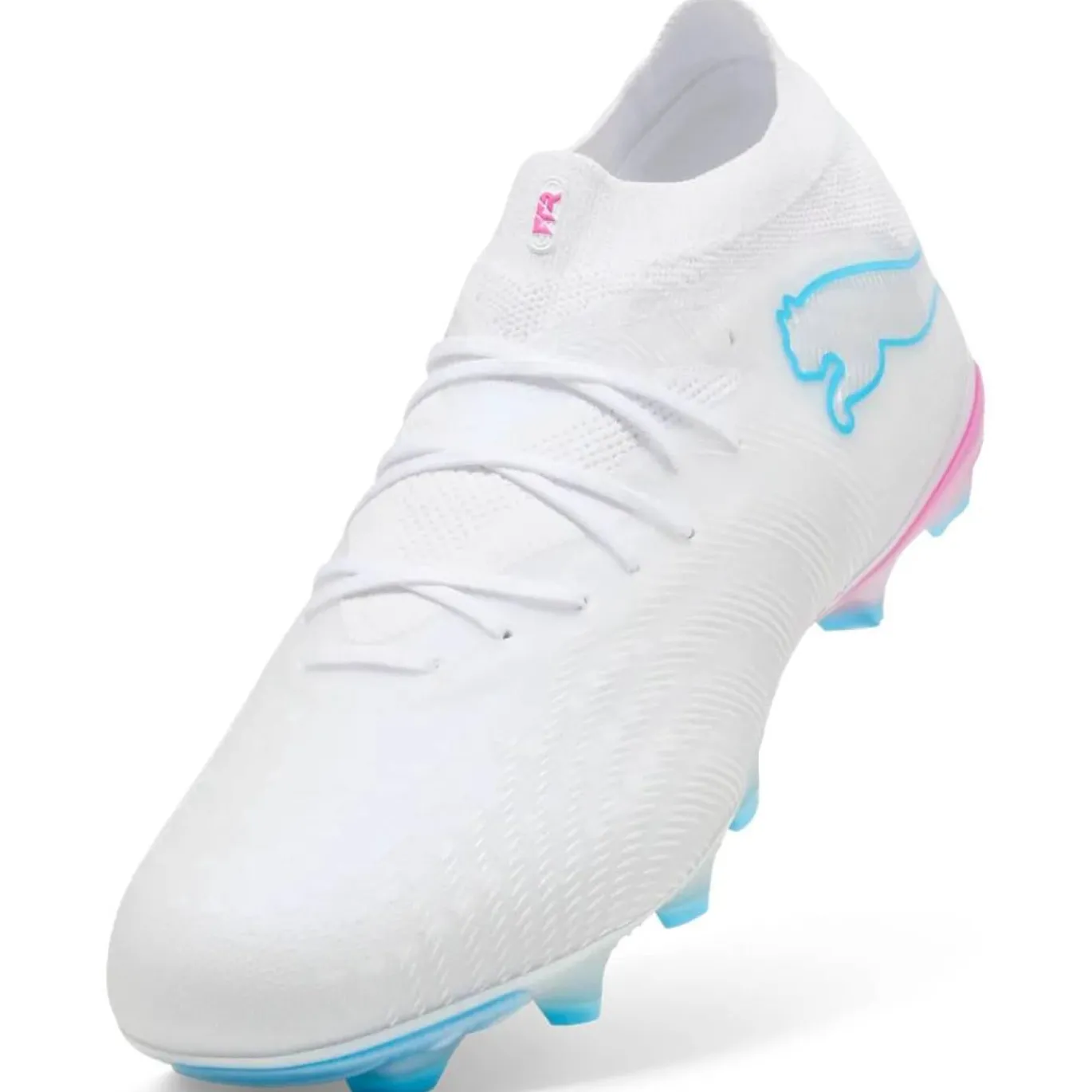 PUMA Future 9 Pro Gras / Kunstgras Voetbalschoenen (MG) Wit Felblauw Felroze