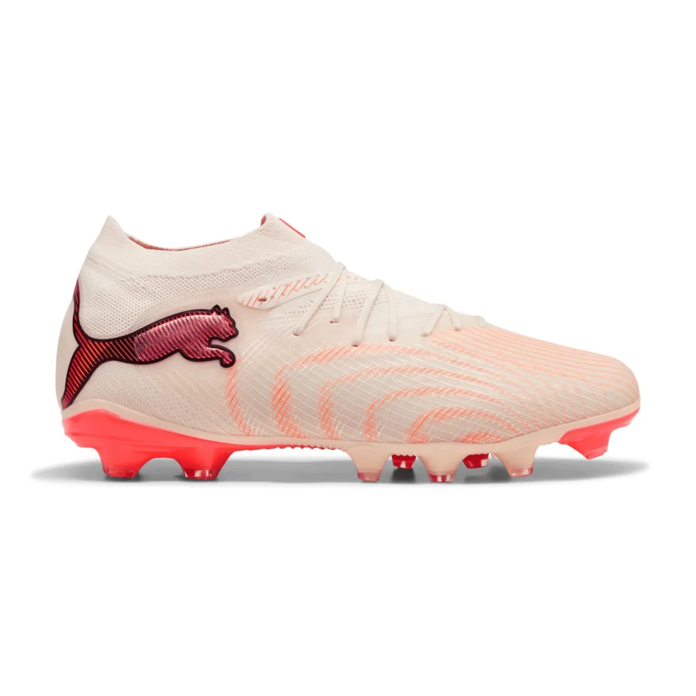 PUMA Future 9 Pro Gras / Kunstgras Voetbalschoenen (MG) Gebroken Wit Zwart Roze