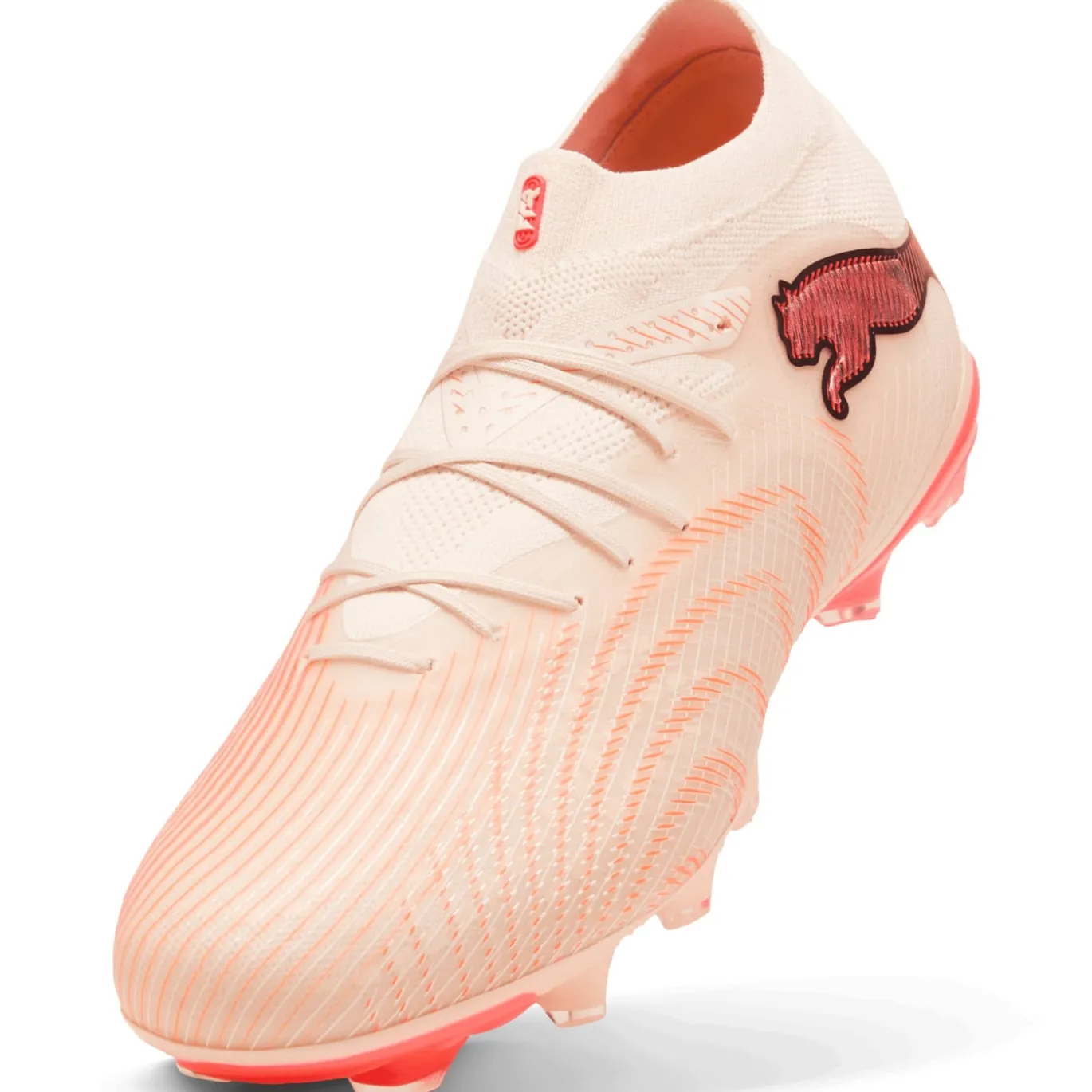 PUMA Future 9 Pro Gras / Kunstgras Voetbalschoenen (MG) Gebroken Wit Zwart Roze