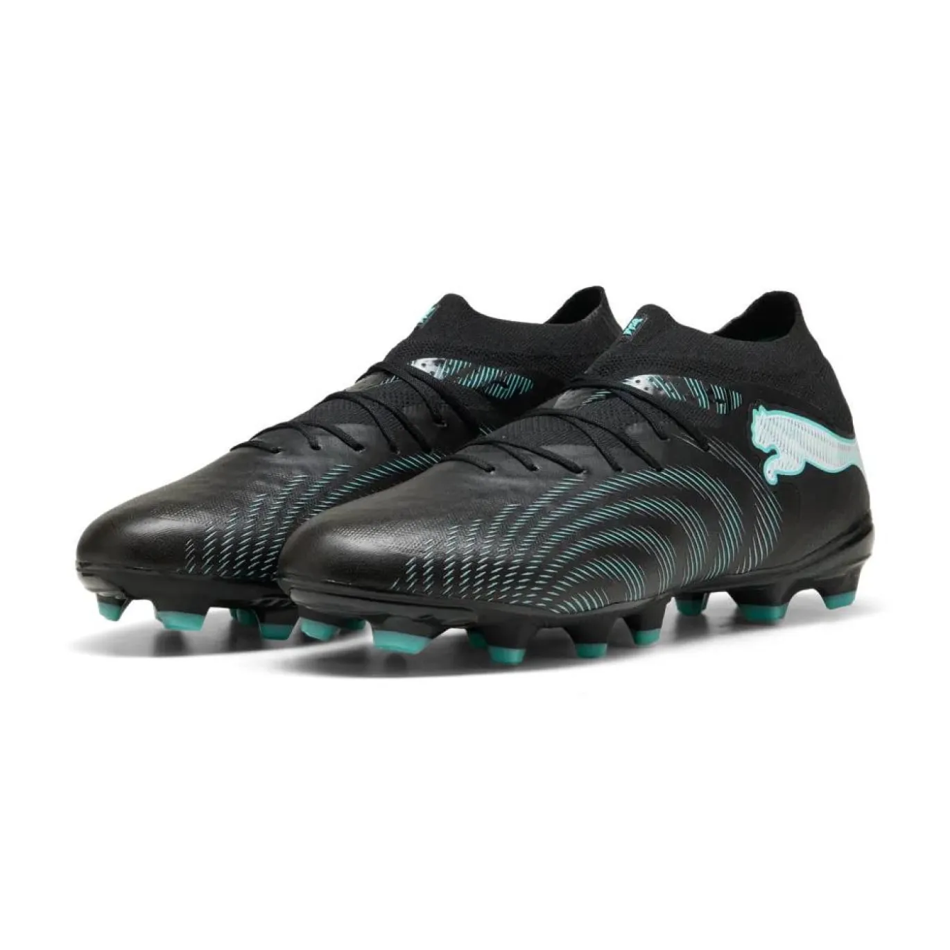 PUMA Future 9 Pro Gras / Kunstgras Voetbalschoenen (MG) Zwart Intense Mint Wit