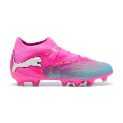 PUMA Future 9 Pro Gras / Kunstgras Voetbalschoenen (MG) Kids Felroze Blauw Geel