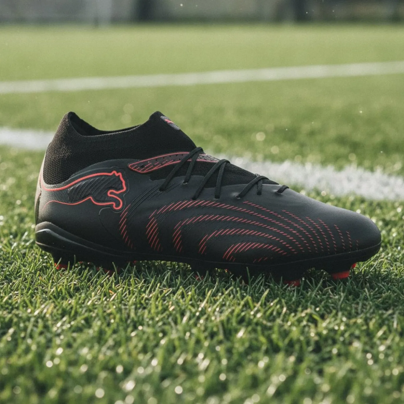 PUMA Future 9 Pro Gras / Kunstgras Voetbalschoenen (MG) Zwart Rood
