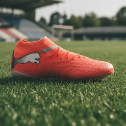 PUMA Future 9 Pro Gras / Kunstgras Voetbalschoenen (MG) Felrood Zilver Zwart