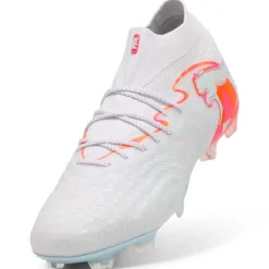 PUMA Future 9 Ultimate Brilliance Gras Voetbalschoenen (FG) Dames Wit Feloranje Roze Lichtblauw