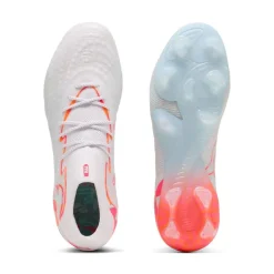 PUMA Future 9 Ultimate Brilliance Gras Voetbalschoenen (FG) Dames Wit Feloranje Roze Lichtblauw