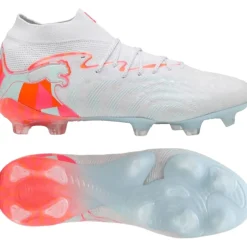 PUMA Future 9 Ultimate Brilliance Gras Voetbalschoenen (FG) Dames Wit Feloranje Roze Lichtblauw