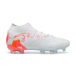 PUMA Future 9 Ultimate Brilliance Gras Voetbalschoenen (FG) Dames Wit Feloranje Roze Lichtblauw