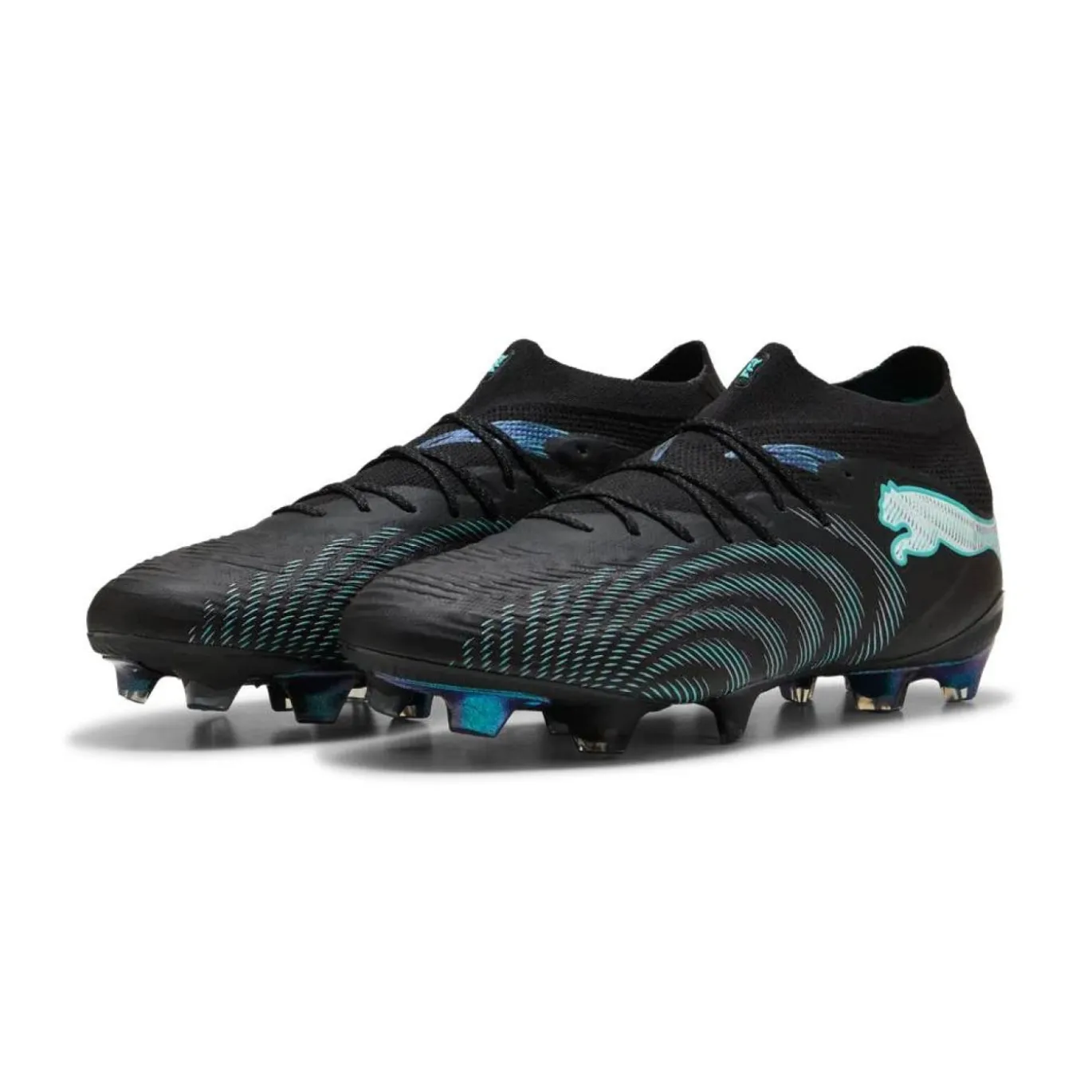 PUMA Future 9 Ultimate Gras Voetbalschoenen (FG) Zwart Intense Mint Wit