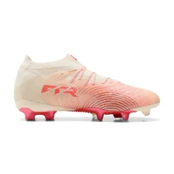 PUMA Future 9 Ultimate Gras Voetbalschoenen (FG) Gebroken Wit Zwart Roze