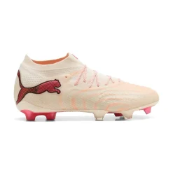 PUMA Future 9 Ultimate Gras Voetbalschoenen (FG) Gebroken Wit Zwart Roze