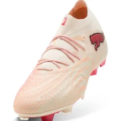 PUMA Future 9 Ultimate Gras Voetbalschoenen (FG) Gebroken Wit Zwart Roze