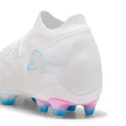 PUMA Future 9 Ultimate Gras Voetbalschoenen (FG) Wit Felblauw Felroze