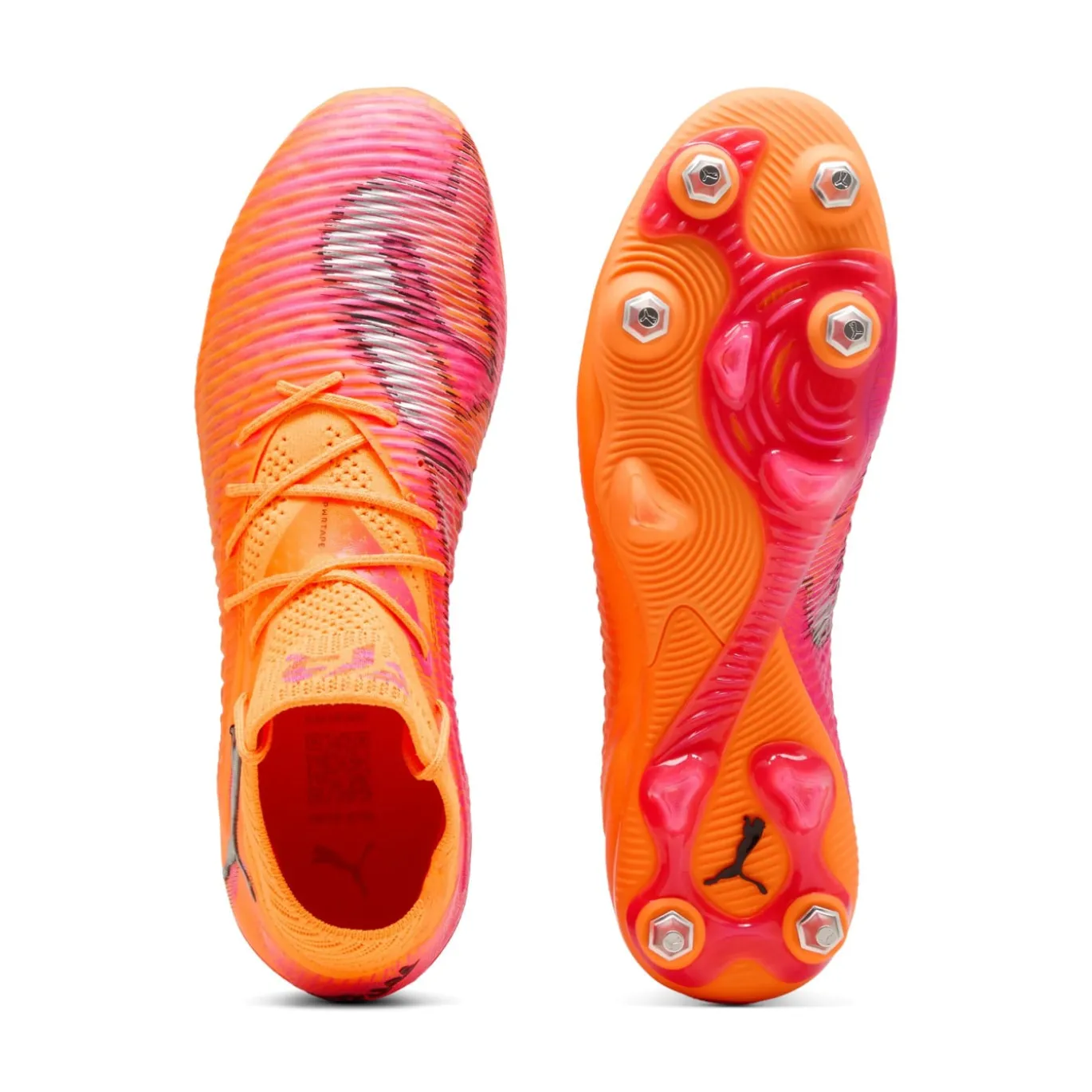 PUMA Future 8 Ultimate IJzeren-Nop Voetbalschoenen (SG) Oranje Roze Zwart