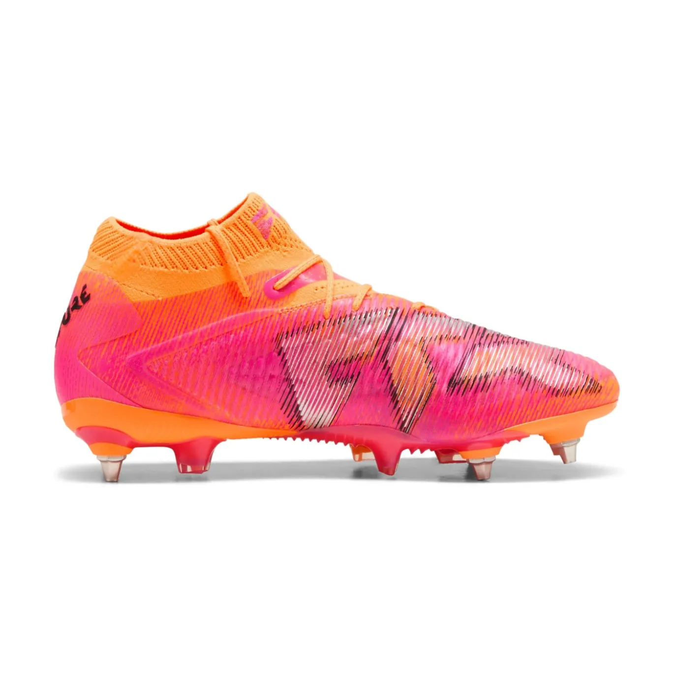 PUMA Future 8 Ultimate IJzeren-Nop Voetbalschoenen (SG) Oranje Roze Zwart
