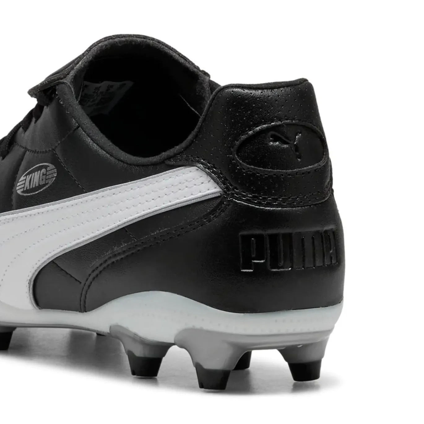 PUMA King Liga Gras / Kunstgras Voetbalschoenen (MG) Zwart Zilver Wit