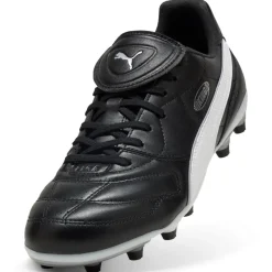 PUMA King Liga Gras / Kunstgras Voetbalschoenen (MG) Zwart Zilver Wit