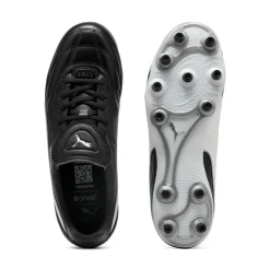 PUMA King Liga Gras / Kunstgras Voetbalschoenen (MG) Zwart Zilver Wit