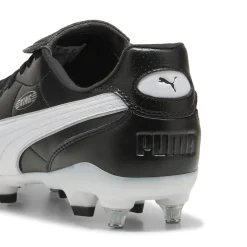 PUMA King Liga IJzeren-Nop Voetbalschoenen (SG) Zwart Wit Zilver