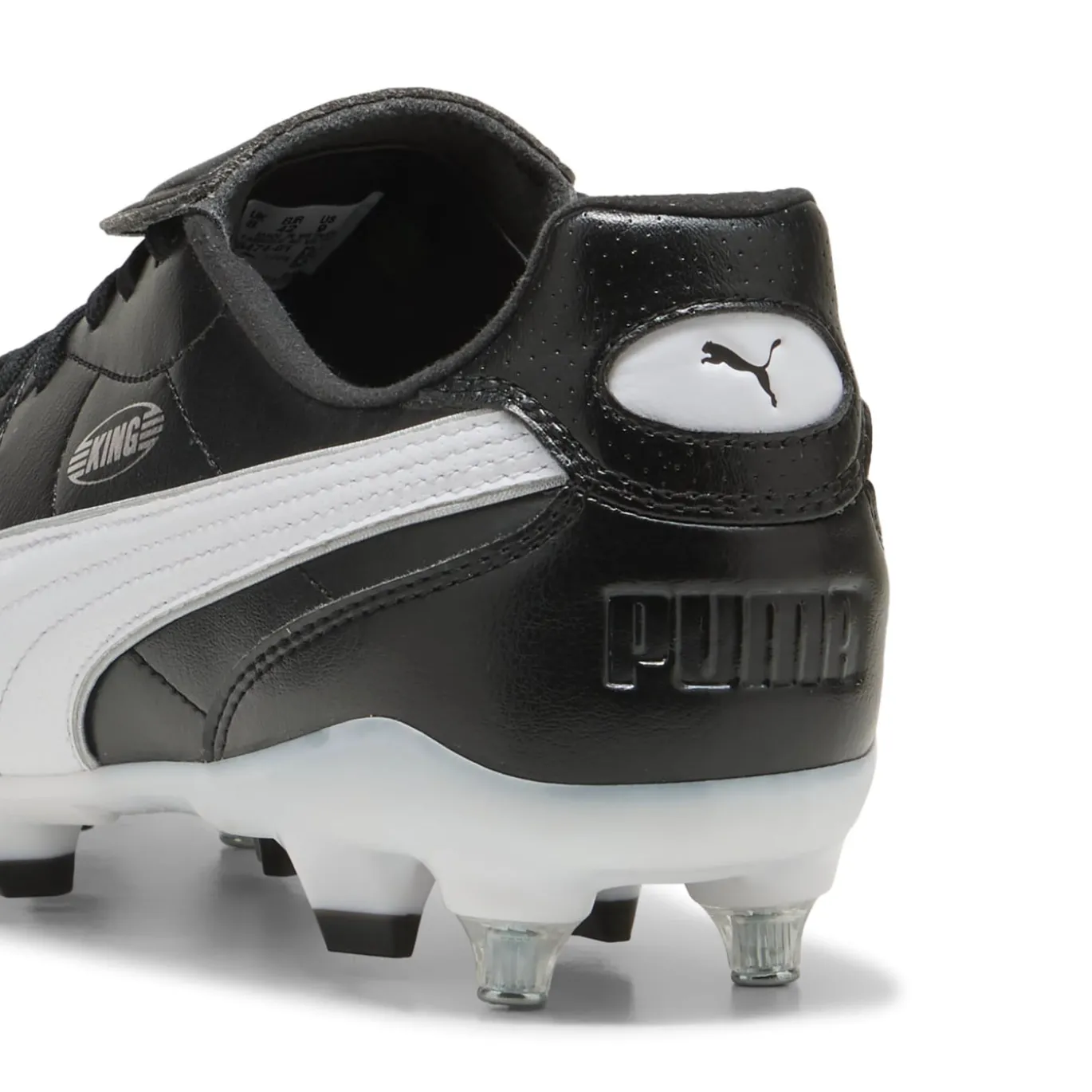 PUMA King Liga IJzeren-Nop Voetbalschoenen (SG) Zwart Wit Zilver
